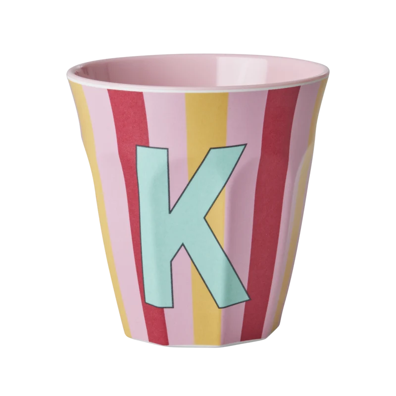 Mellem Alfabetkop - Pink - K - Stripes