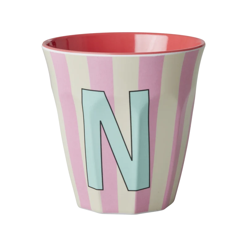 Mellem Alfabetkop - Lyserød - N- Stripes