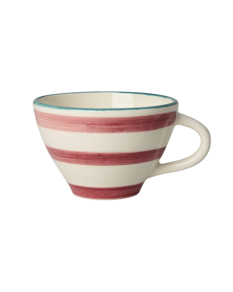 Keramik Tekop - Pink - Hand-painted Stripes