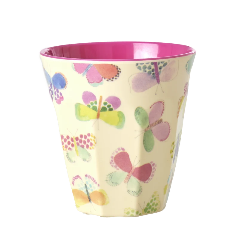 Mellem Kop - Creme - Butterfly Print