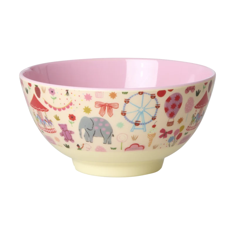 Mellem Børneskål - Pink - Fun Fair Print
