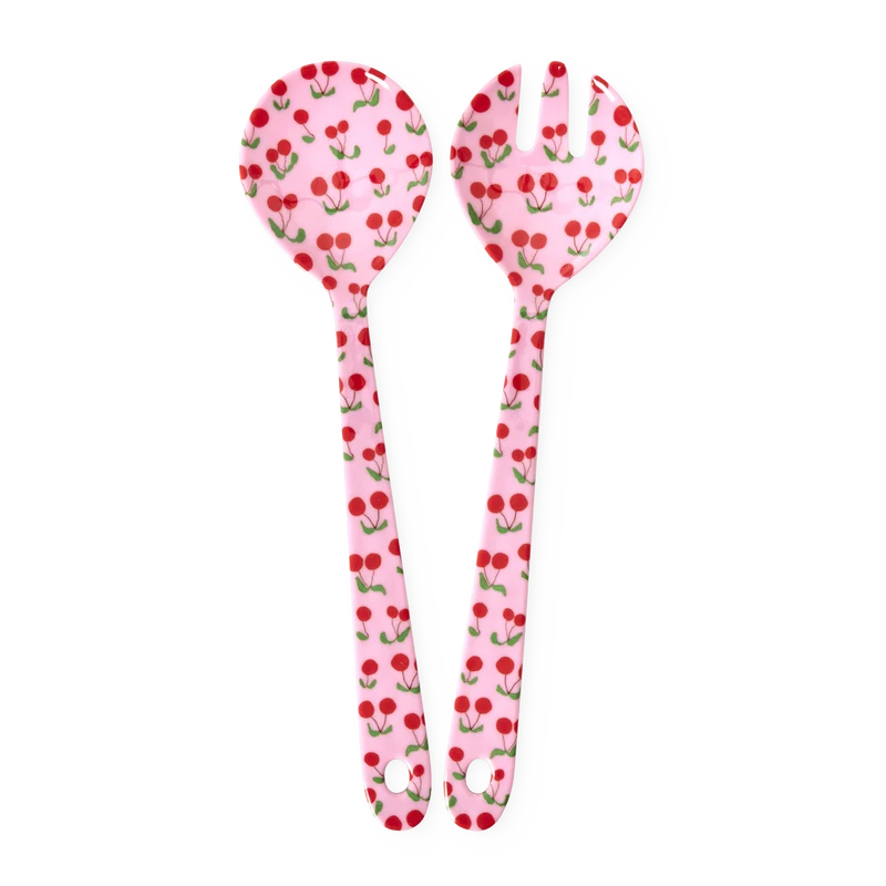 Salatbestik - Pink - Cherries Print