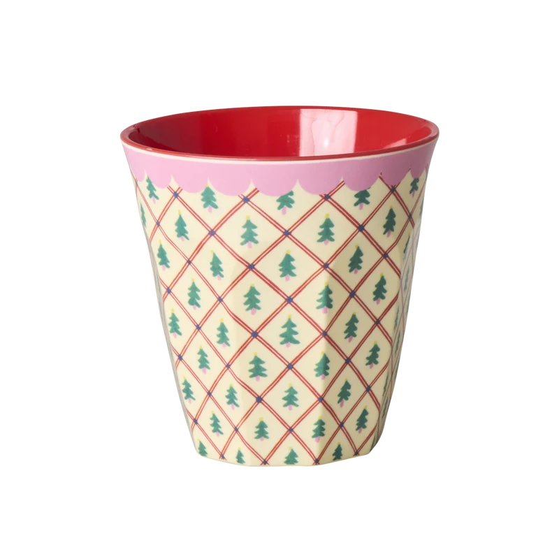 Mellem Kop - Creme - Diamond Christmas Tree Print