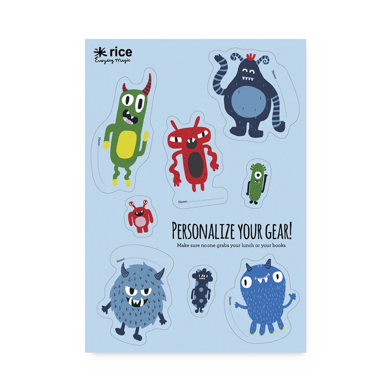 Klistermærker - Blå - Monsters Print