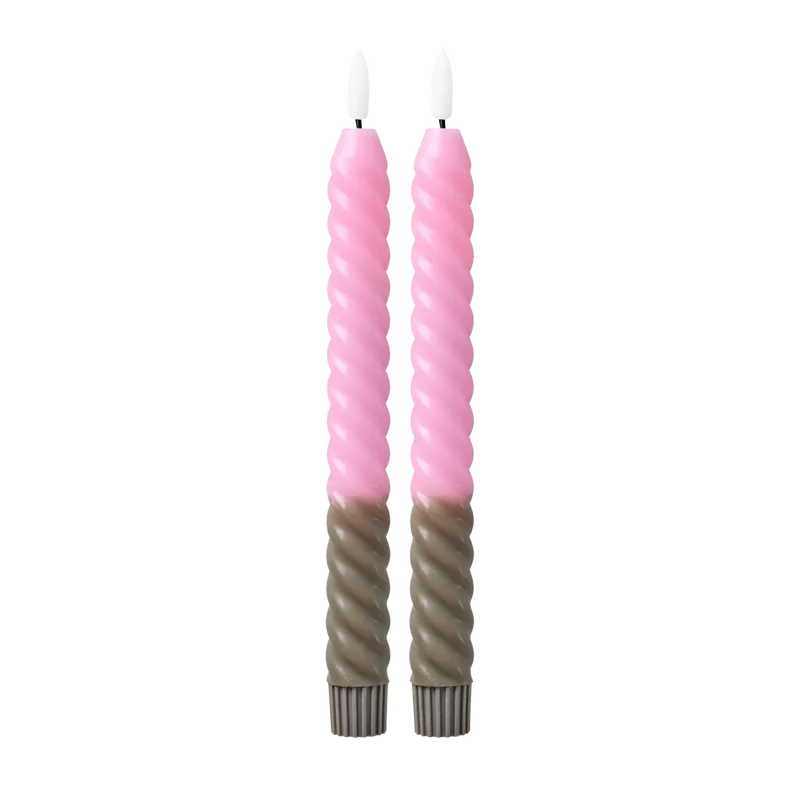 Stearinlys - Mørk Sand - 2-pak