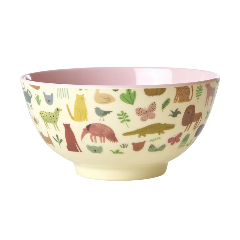Mellem Skål - Lyserød - Sweet Jungle Print