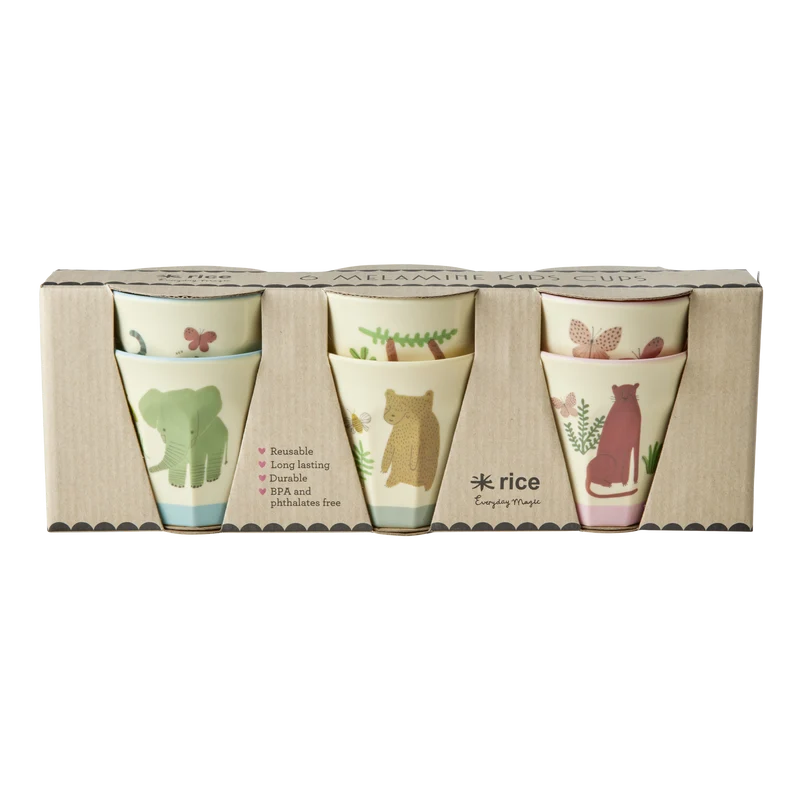 Lille Kop - Creme - Sweet Jungle Print - Sæt af 6