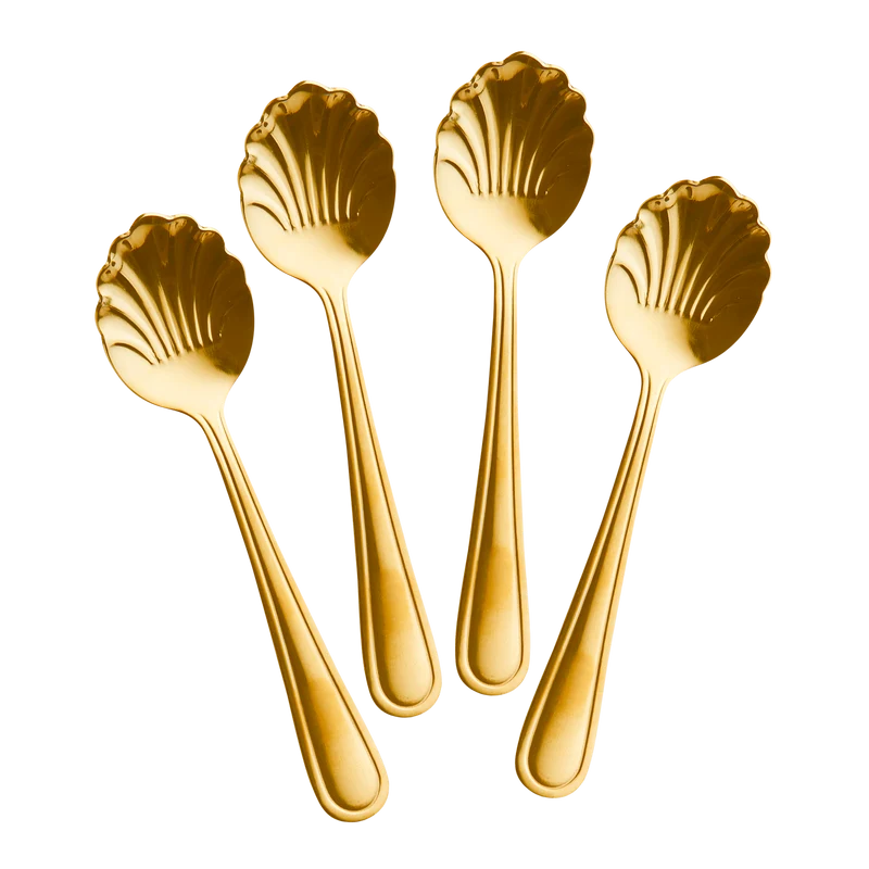 Rustfri Stål Ske - Guld - Sæt af 4 stk.