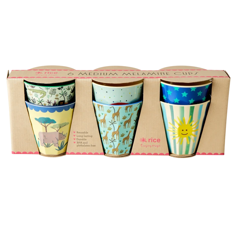 Mellem Børnekop - Multifarvet - Funky Prints - 6-pak
