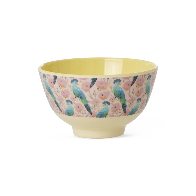 Lille Skål - Lyserød - Exotic Bird Print