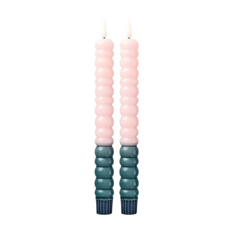 LED Stearinlys - Lyserød - 2-pak