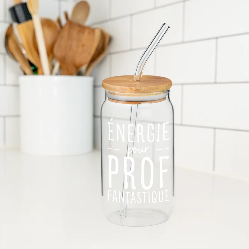 Verre avec paille & couvercle - Prof fantastique
