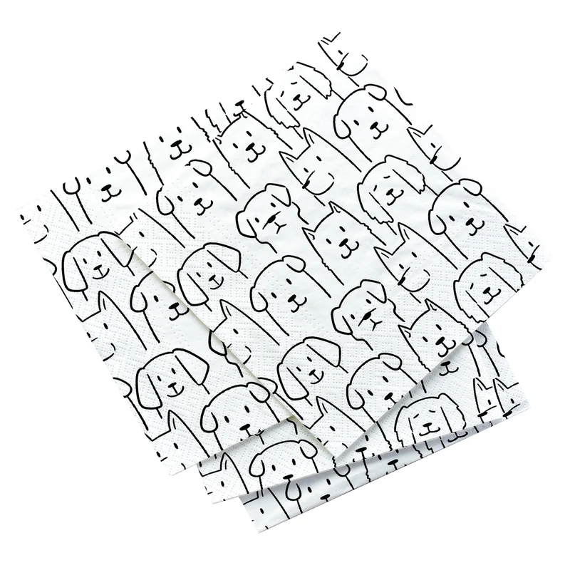 Serviettes de table - Chiens charmants