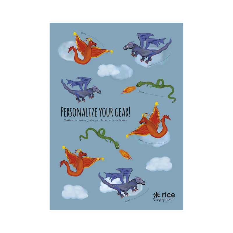 Klistermærker - Støvet Blå - Dragon Print