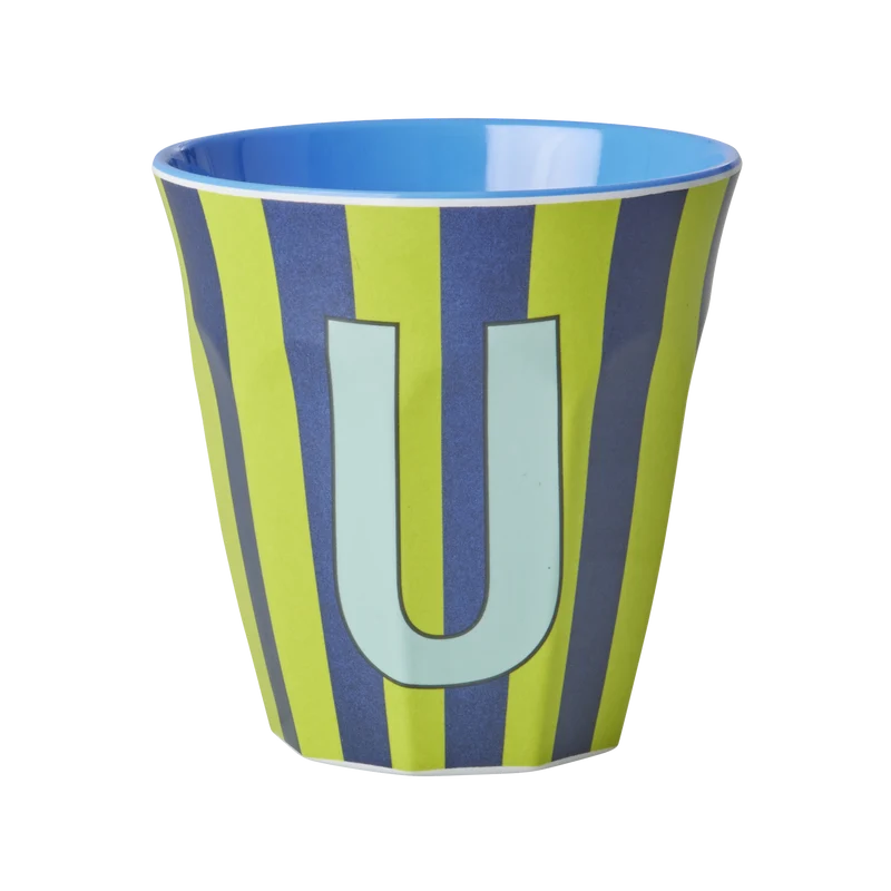 Mellem Alfabetkop - Grøn - U - Stripes