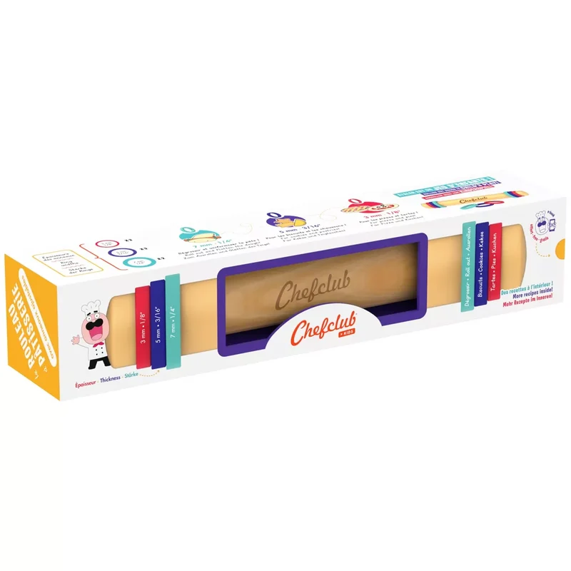 Rouleau à pâtisserie avec anneaux ajustables