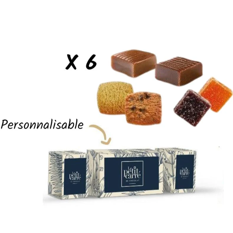 Grande papillote 6 friandises Le Petit Carré Gourmand® personnalisable 🇫🇷