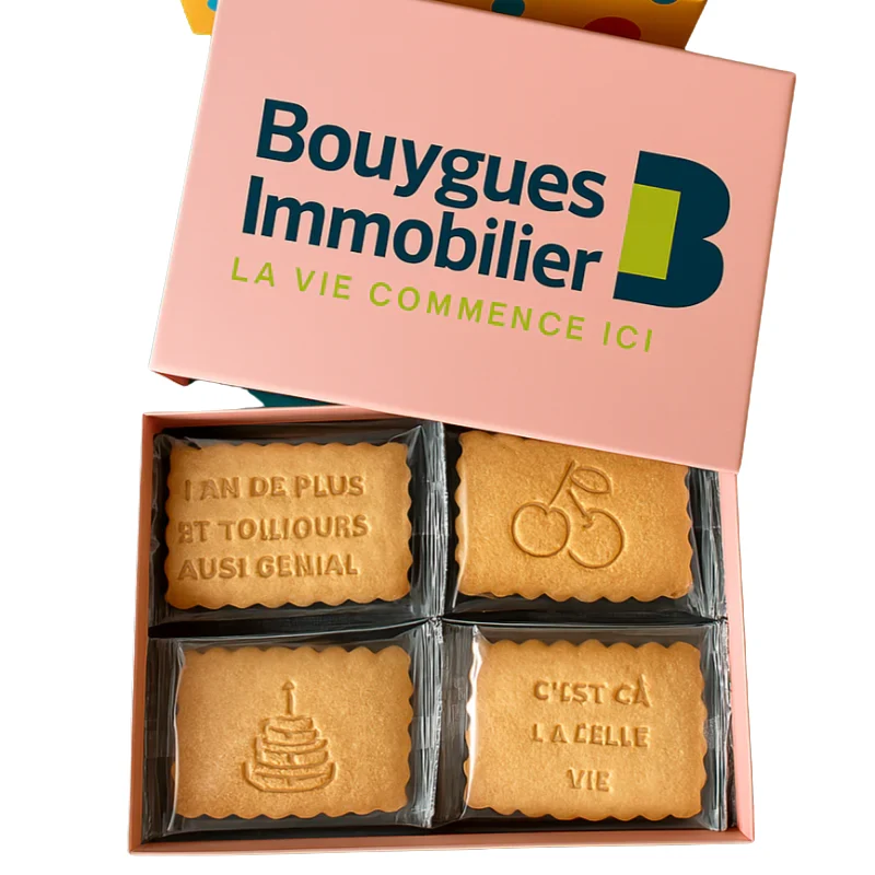 Coffret de 4 ou 12 biscuits personnalisés 🇫🇷