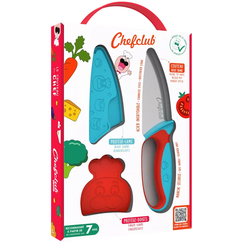 Le couteau Chefclub - Bleu & Rouge