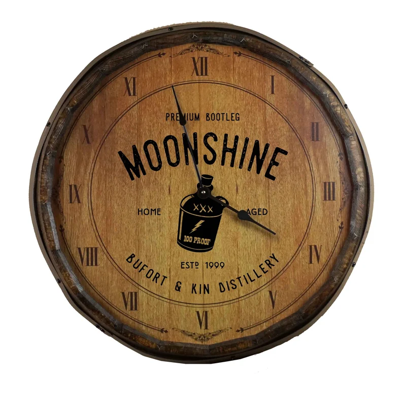Moonshine Quarter Barrel Clock - Personalized
