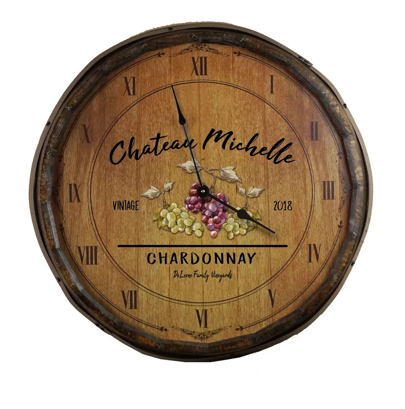 Chateau Quarter Barrel Clock - Personalized