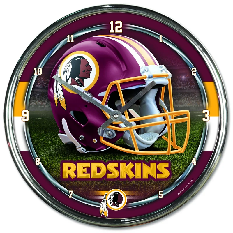 Washington Redskins Chrome Plated Clock