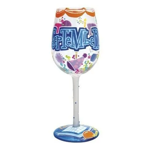 Happy September Wine Glass by Lolita®