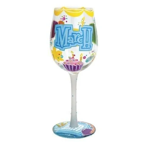 Happy March Wine Glass by Lolita®