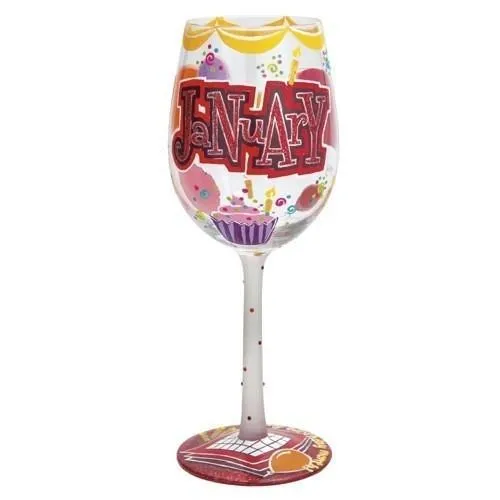 Happy January Wine Glass by Lolita®