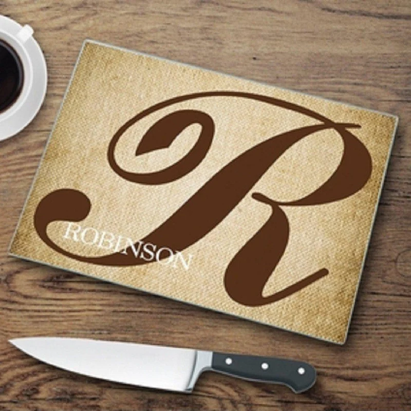 Initial Personalized Glass Cutting Board