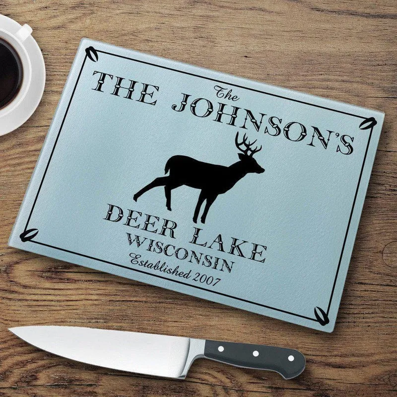 Stag Personalized Glass Cutting Board
