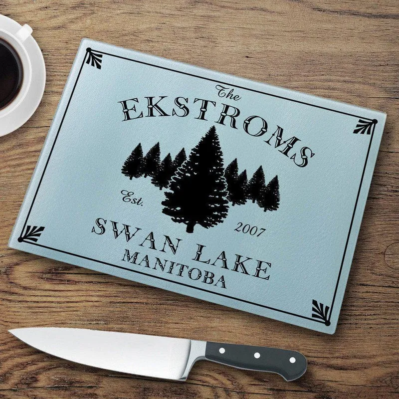 Spruce Personalized Glass Cutting Board