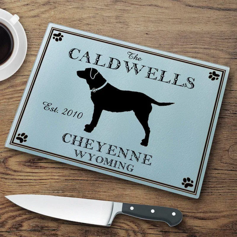 Labrador Personalized Glass Cutting Board