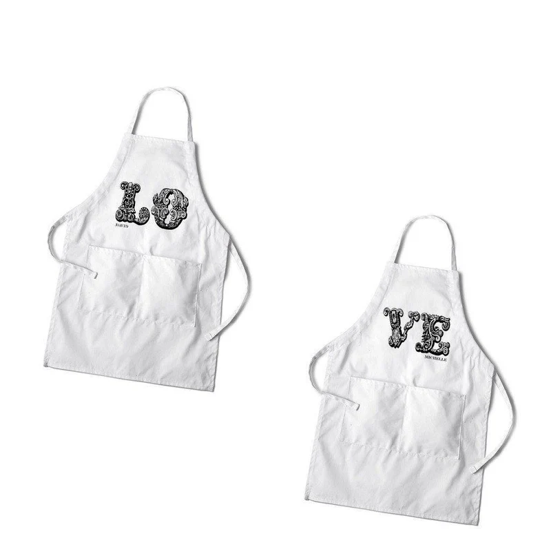 Love Personalized White Apron Set