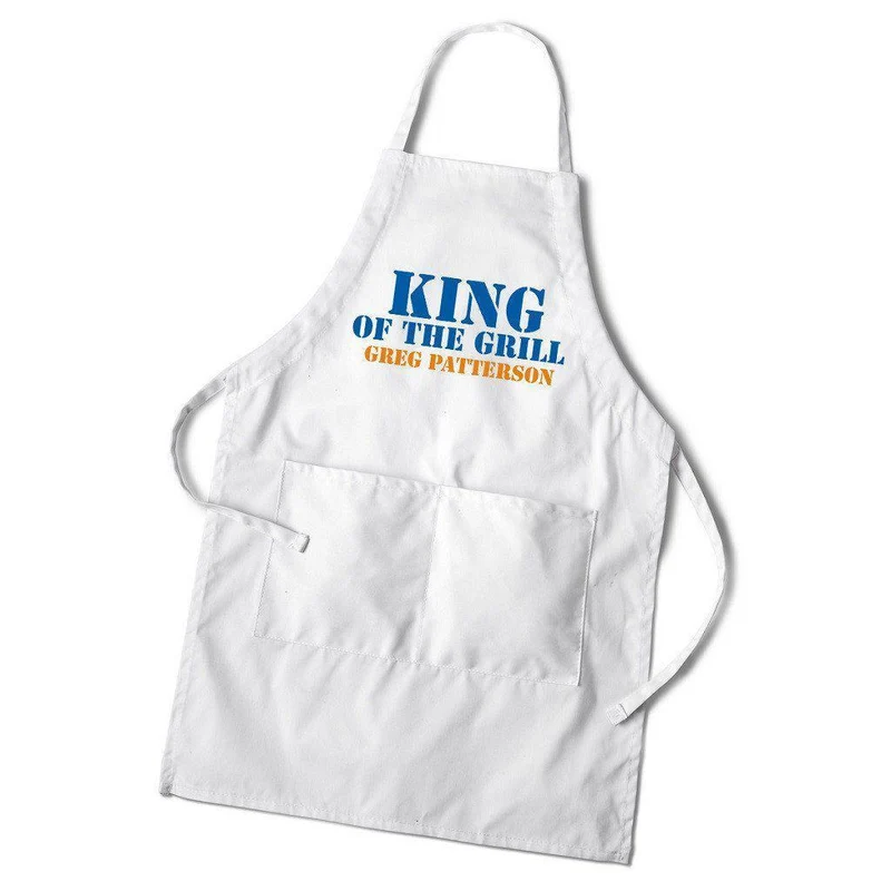 King of the Grill Personalized White Apron