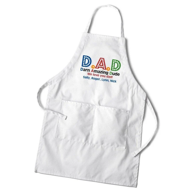D.A.D. Personalized White Apron