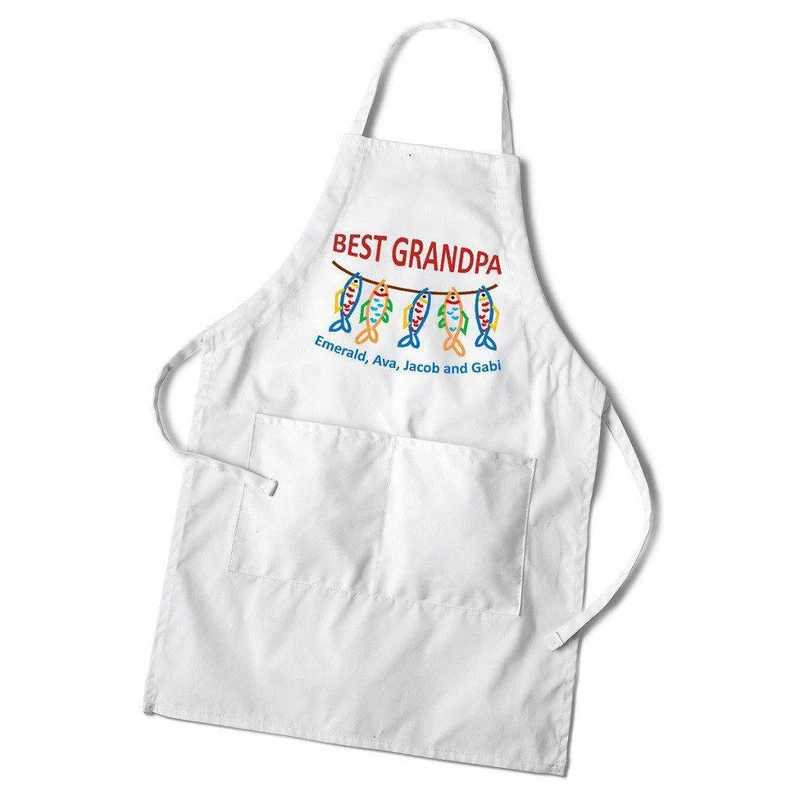 Best Grandpa Personalized White Apron