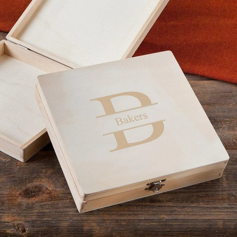 Stamped Monogram Wooden Keepsake/Cigar Box