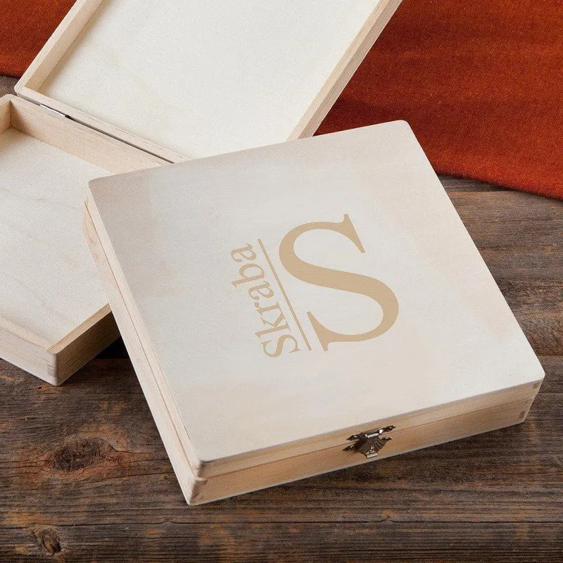 Modern Monogram Wooden Keepsake/Cigar Box