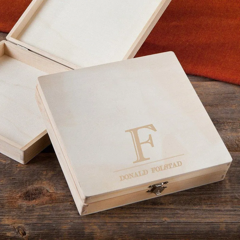 Initial & Name Personalized Wooden Keepsake/Cigar Box