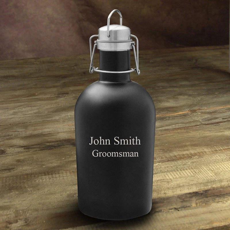 Stainless Black Matte Personalized Growler
