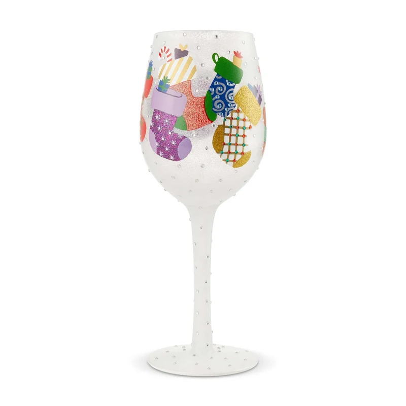 Stockings In The Snow Wine Glass by Lolita®