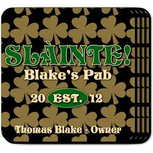 Field of Clover Personalized Irish Coasters