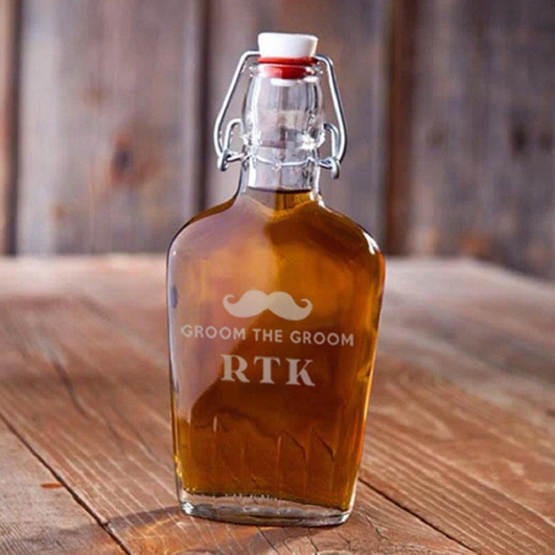 Vintage Personalized Glass Flasks