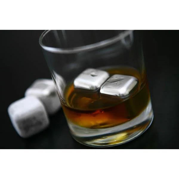 Sparq Polished Stainless Steel Whisky Cubes - Set of 4