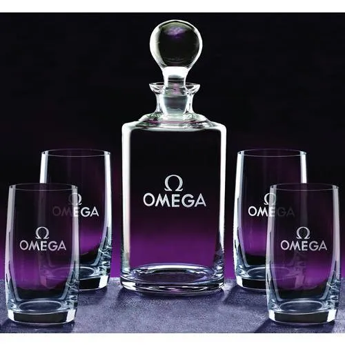 Personalized Uptown 5 Piece Decanter Set