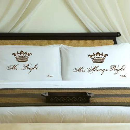 Truffle Brown Couples Royal Correctness Personalized Pillow Case Set