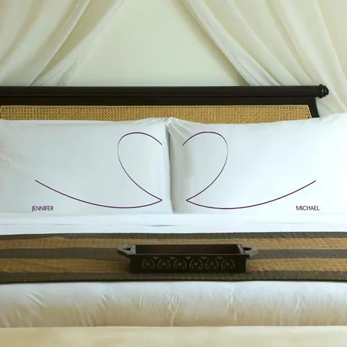 Whimsical Wine Couples Heartstrings Personalized Pillow Case Set