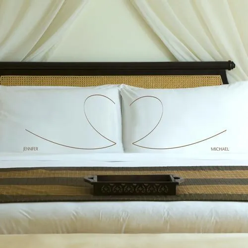 Truffle Brown Couples Heartstrings Personalized Pillow Case Set