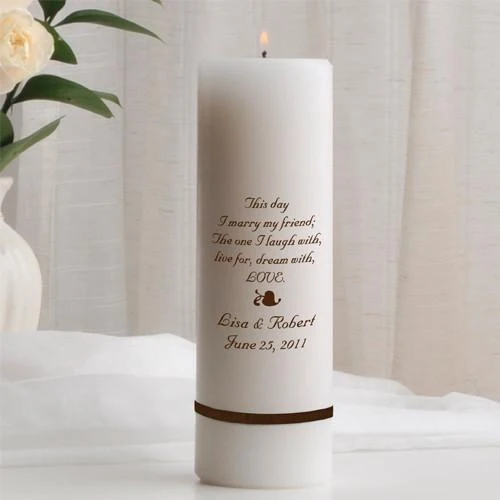 Single Wedding Personalized Unity Candle